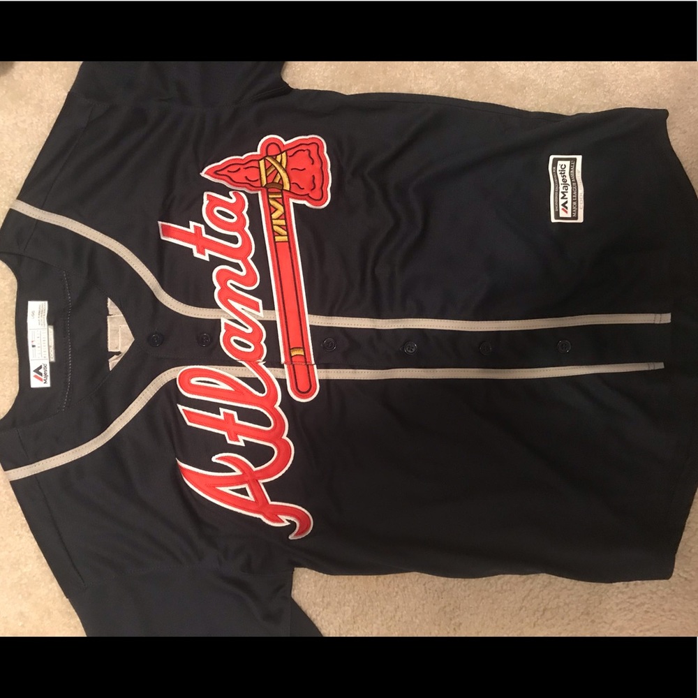 Freeman Atlanta Braves CoolBase Navy Jersey
